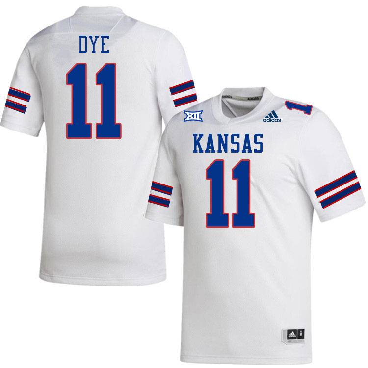 Men #11 Devin Dye Kansas Jayhawks College Football Jerseys Stitched Sale-White